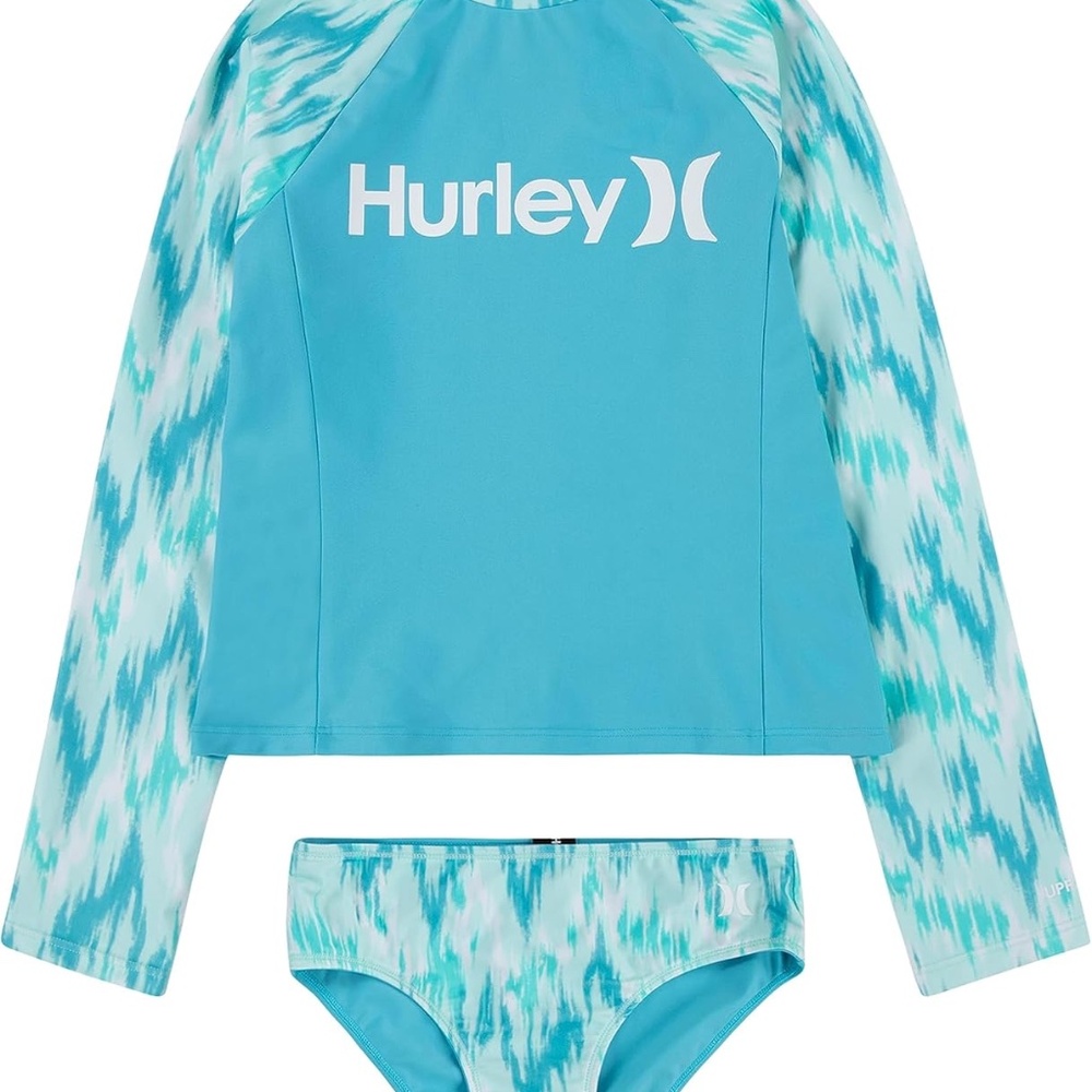 Hurley Long Sleeve Rash Guard 2-Piece Swimsuit - size XL - NWT